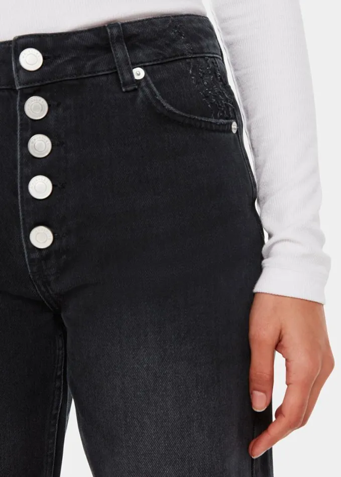 Whistles Authentic Hollie Button Jean Black Women Jeans