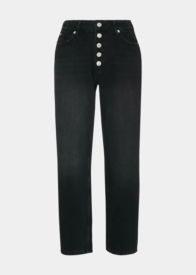 Whistles Authentic Hollie Button Jean Black Women Jeans