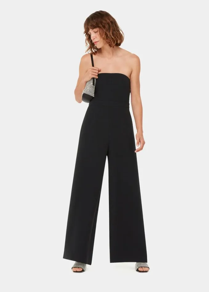 Whistles Brianna Bandeau Jumpsuit Black Women Jumpsuits