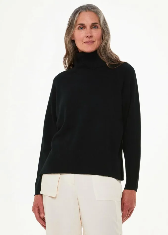 Whistles Cashmere Roll Neck Black Women Sweaters and Cashmere