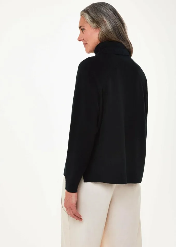 Whistles Cashmere Roll Neck Black Women Sweaters and Cashmere