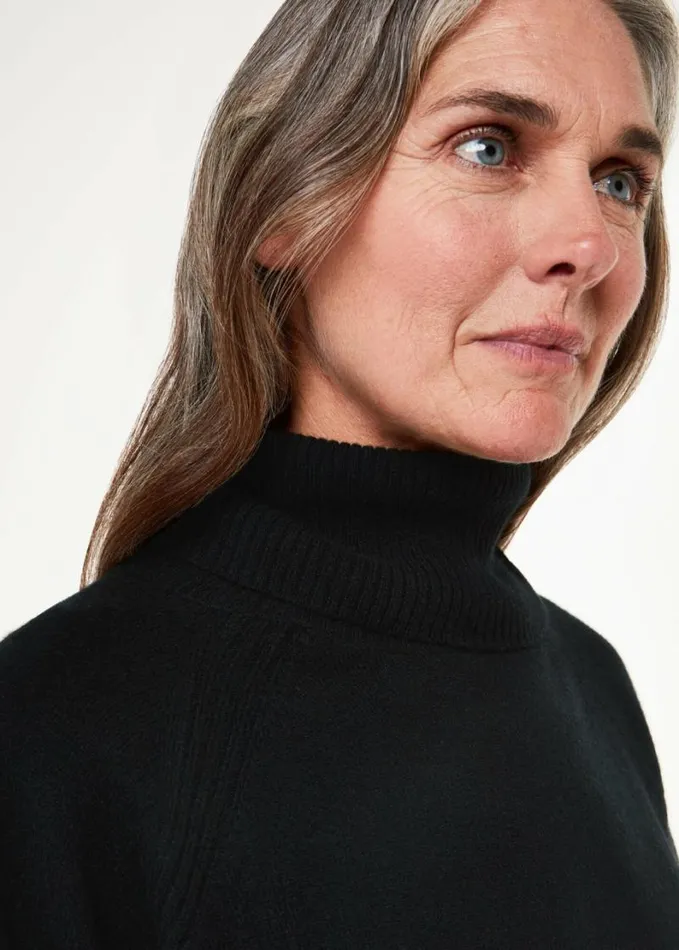 Whistles Cashmere Roll Neck Black Women Sweaters and Cashmere