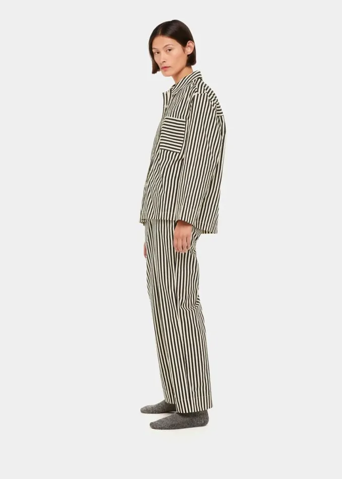 Whistles Cotton Stripe Pyjama Bottom Blackmulti Women Gifting