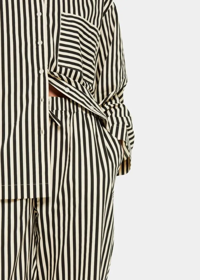 Whistles Cotton Stripe Pyjama Bottom Blackmulti Women Gifting