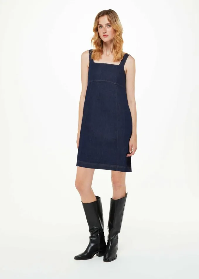 Whistles Denim Pinafore Dress Denim Women Dresses