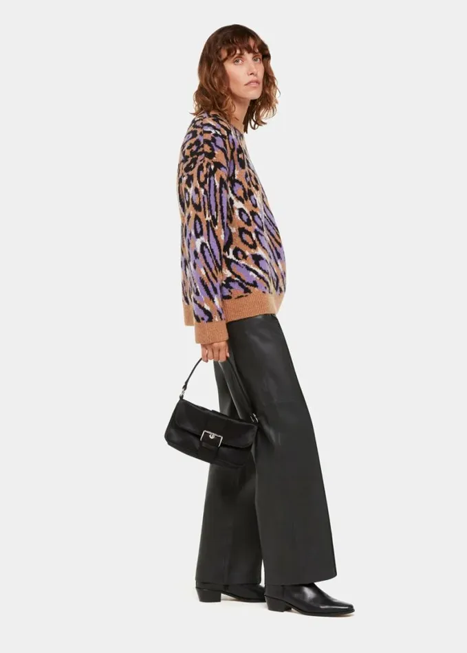 Whistles Elasticated Leather Trouser Black Women Pants
