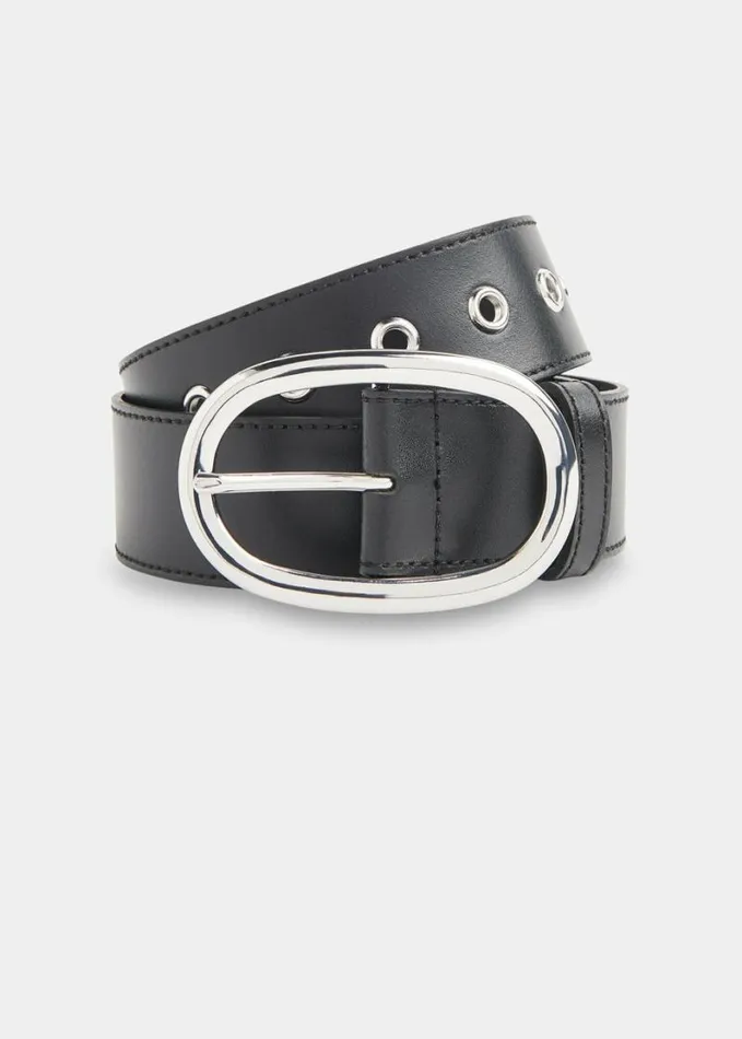 Whistles Eyelet Detail Belt Black Women Belts
