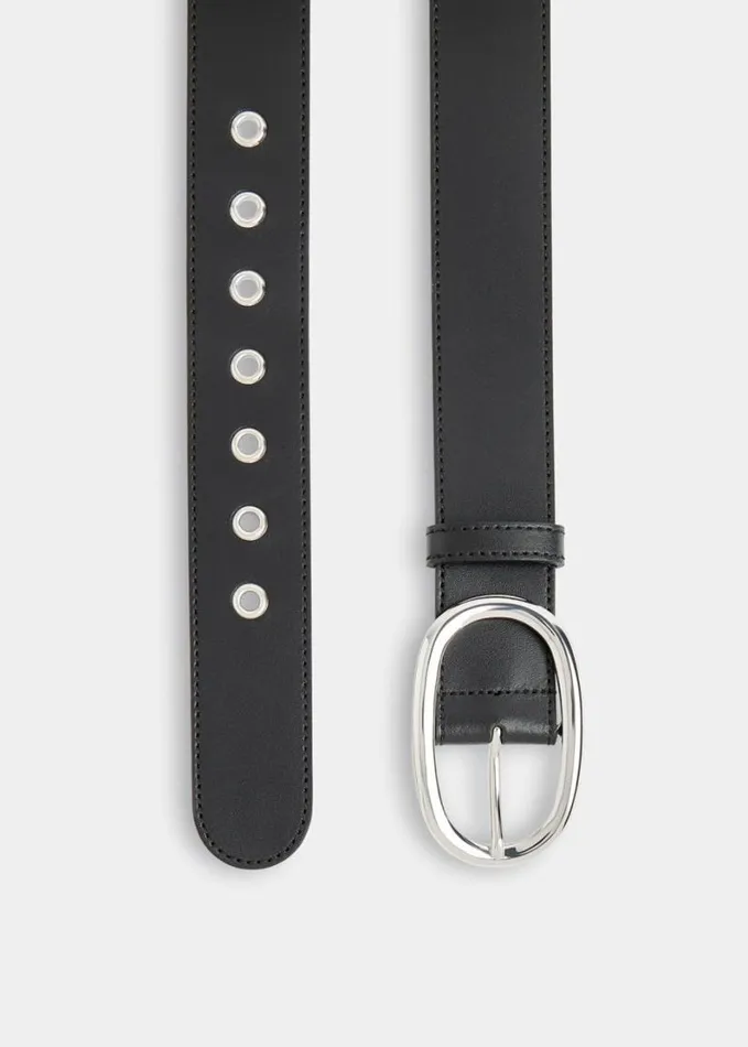 Whistles Eyelet Detail Belt Black Women Belts