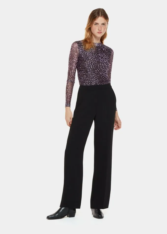 Whistles Feather Leopard Mesh Top Purplemulti Women Tops