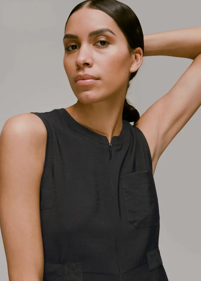 Whistles Josie Zip Front Jumpsuit Black Women Jumpsuits