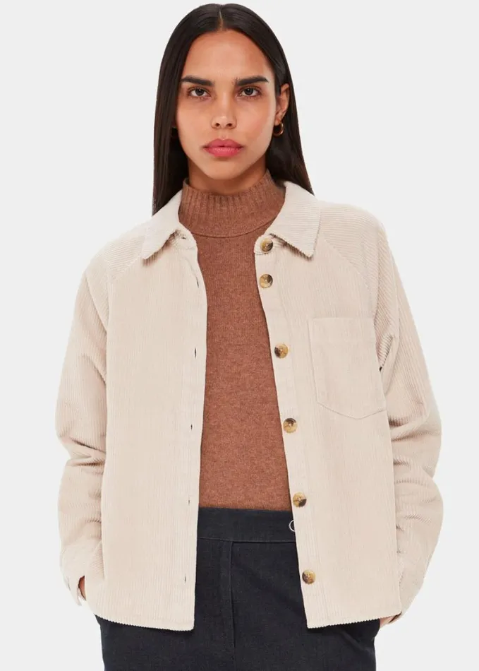 Whistles Jumbo Cord Shirt Ivory Women Tops