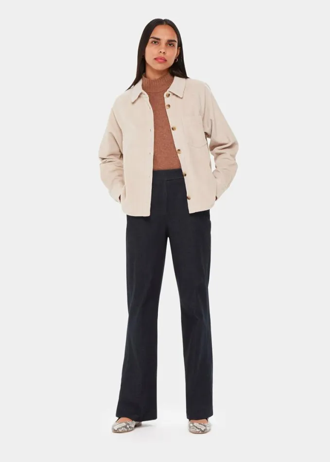 Whistles Jumbo Cord Shirt Ivory Women Tops