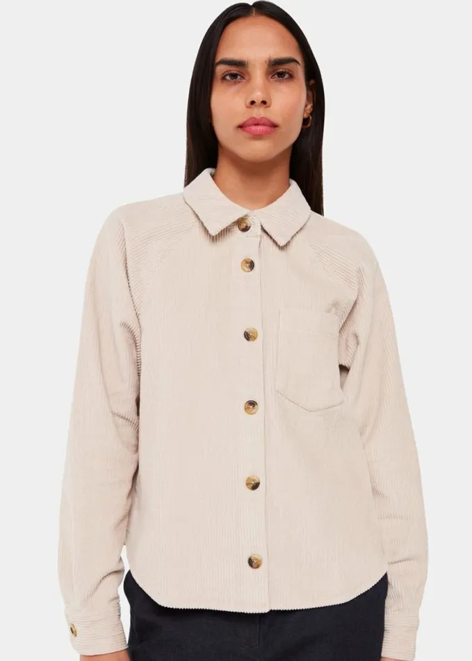 Whistles Jumbo Cord Shirt Ivory Women Tops