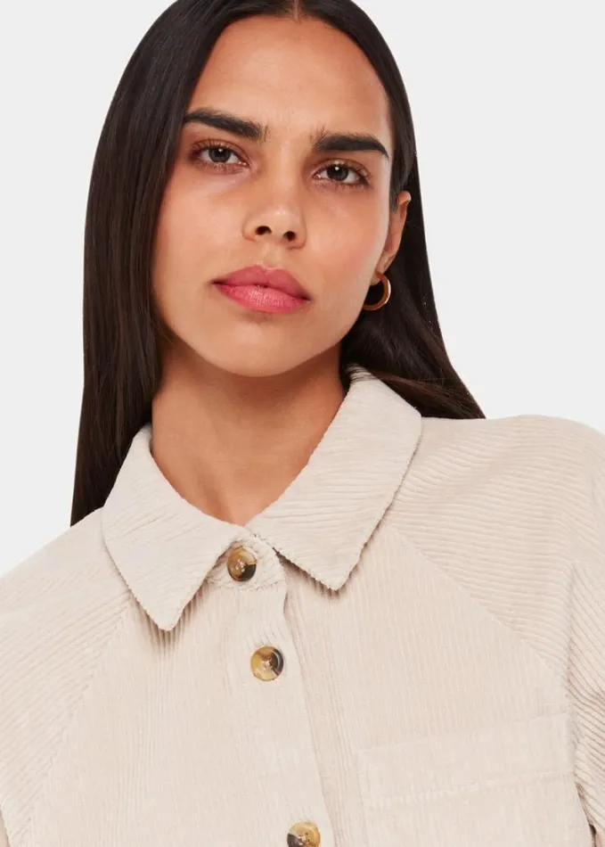Whistles Jumbo Cord Shirt Ivory Women Tops