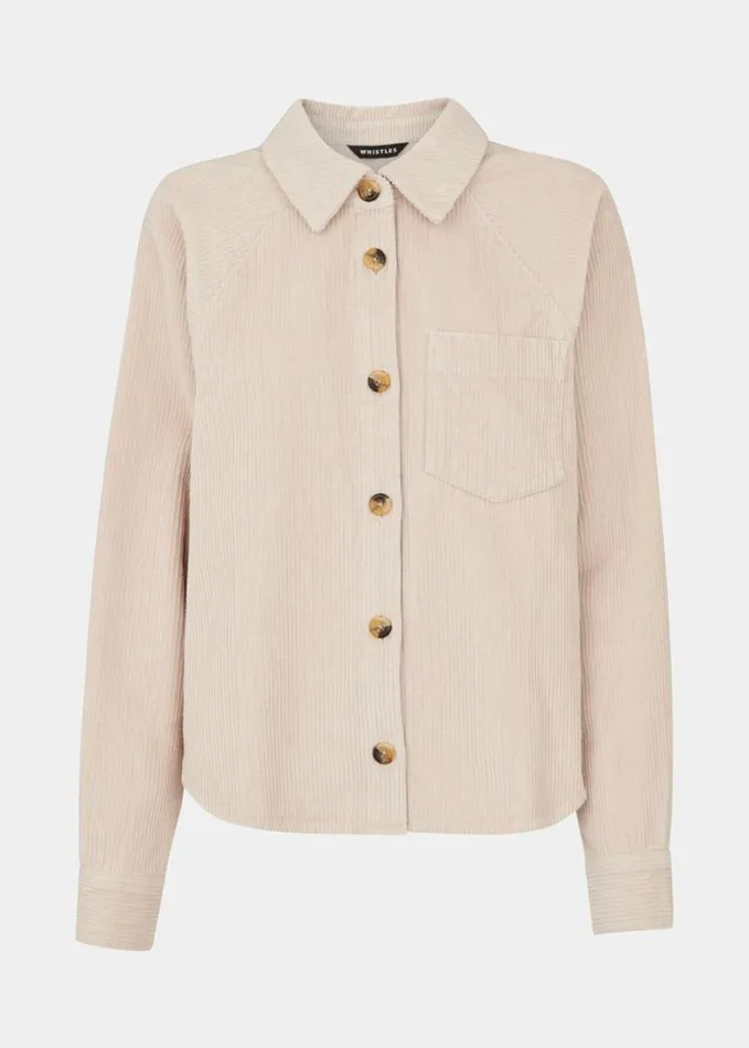 Whistles Jumbo Cord Shirt Ivory Women Tops