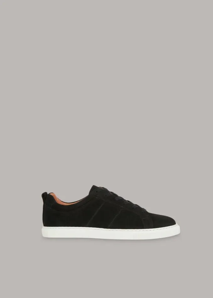 Whistles Koki Suede Lace Up Trainer Black Women Sneakers