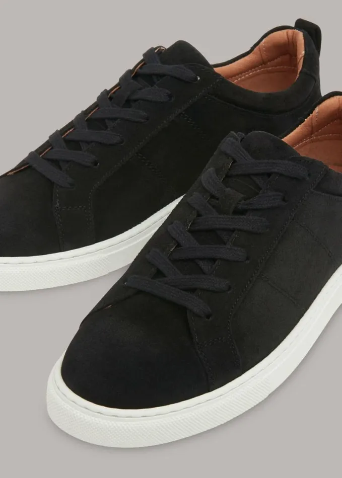Whistles Koki Suede Lace Up Trainer Black Women Sneakers