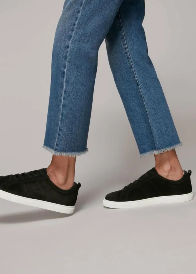 Whistles Koki Suede Lace Up Trainer Black Women Sneakers