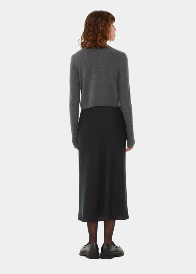 Whistles Louise Bias Cut Skirt Black Women Skirts