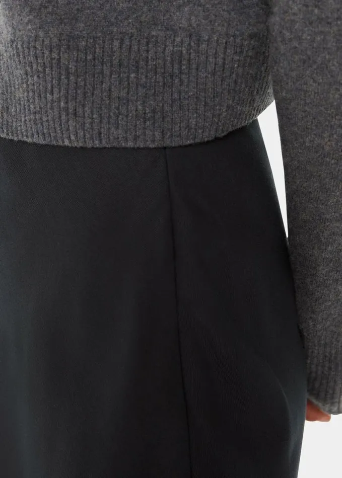 Whistles Louise Bias Cut Skirt Black Women Skirts