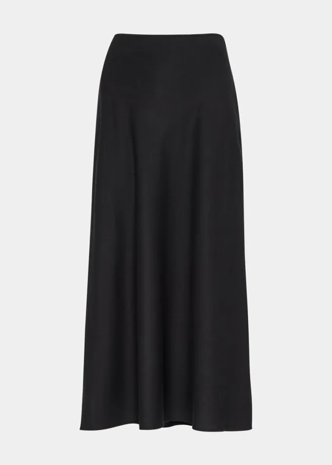 Whistles Louise Bias Cut Skirt Black Women Skirts