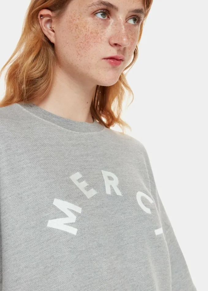 Whistles Merci Logo Sweat Grey Women Tops