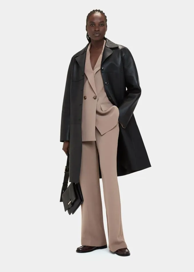Whistles Nina Double Breasted Blazer Taupe Women Coats and Jackets