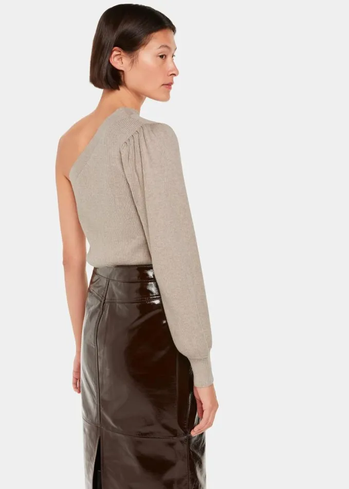 Whistles One Shoulder Knit Neutral Women Sweaters and Cashmere
