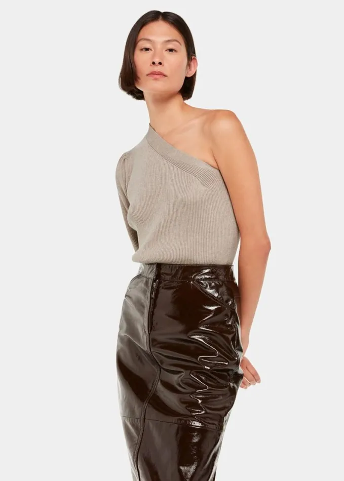 Whistles One Shoulder Knit Neutral Women Sweaters and Cashmere