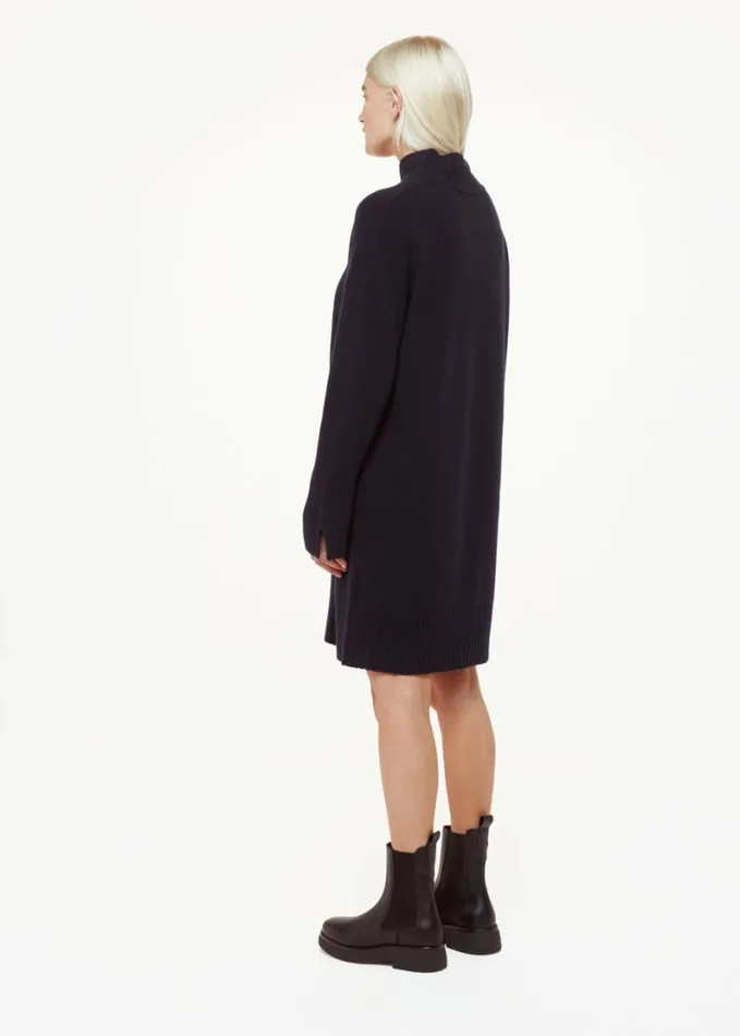 Whistles Petite Amelia Wool Knitted Dress Navy Women Petite Sweaters