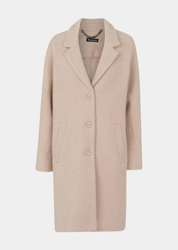 Whistles Petite Anita Wool Boucle Coat Oatmeal Women Petite Coats and Jackets Whistles Petite Anita Wool Boucle Coat Oatmeal Women Petite Coats and Jackets