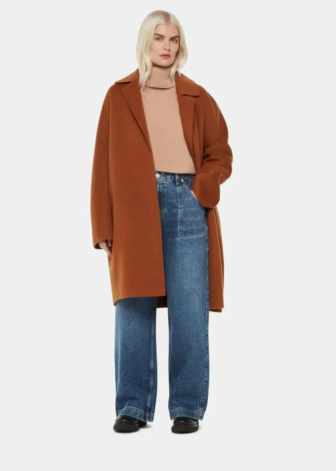 Whistles Petite Cashmere Roll Neck Camel Women Petite Sweaters