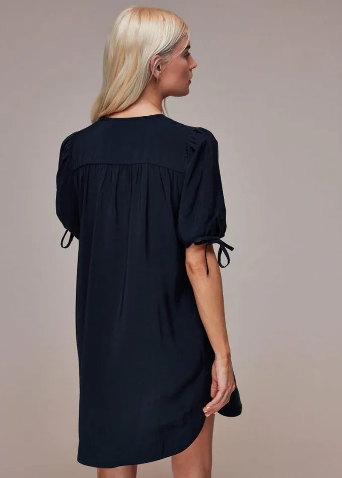 Whistles Petite Frankie Button Through Dress Navy Women Petite Dresses and Jumpsuits Whistles Petite Frankie Button Through Dress Navy Women Petite Dresses and Jumpsuits