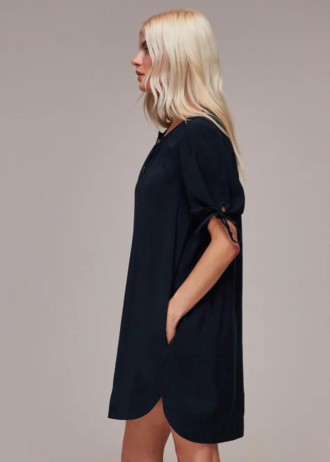 Whistles Petite Frankie Button Through Dress Navy Women Petite Dresses and Jumpsuits Whistles Petite Frankie Button Through Dress Navy Women Petite Dresses and Jumpsuits