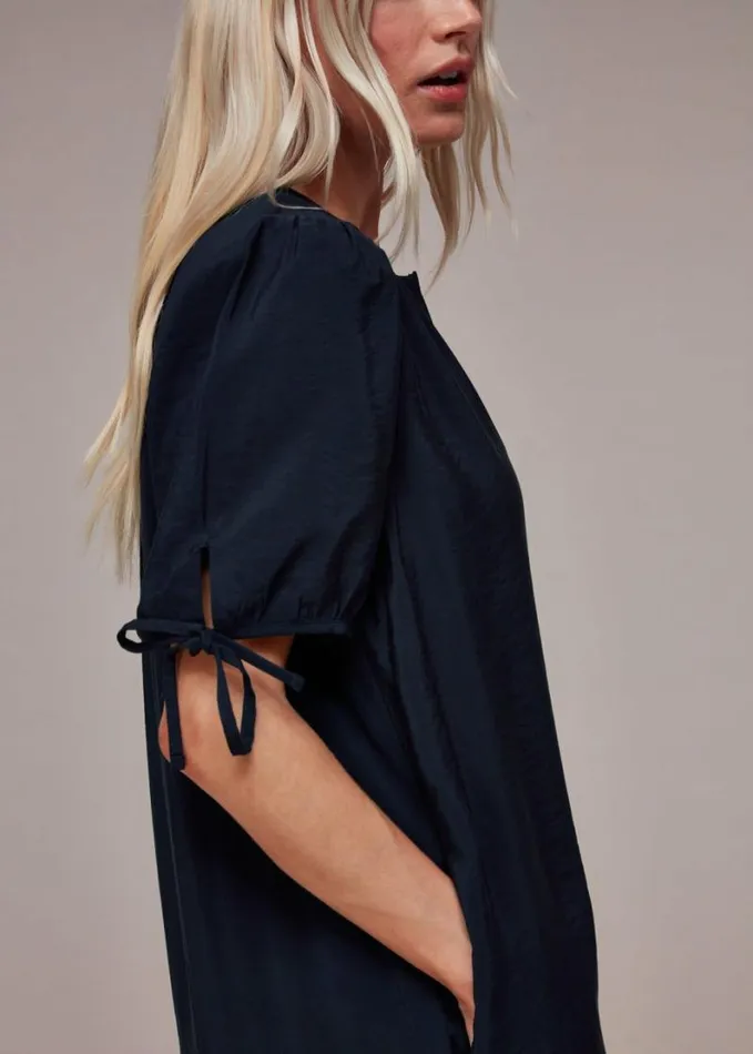 Whistles Petite Frankie Button Through Dress Navy Women Petite Dresses and Jumpsuits Whistles Petite Frankie Button Through Dress Navy Women Petite Dresses and Jumpsuits