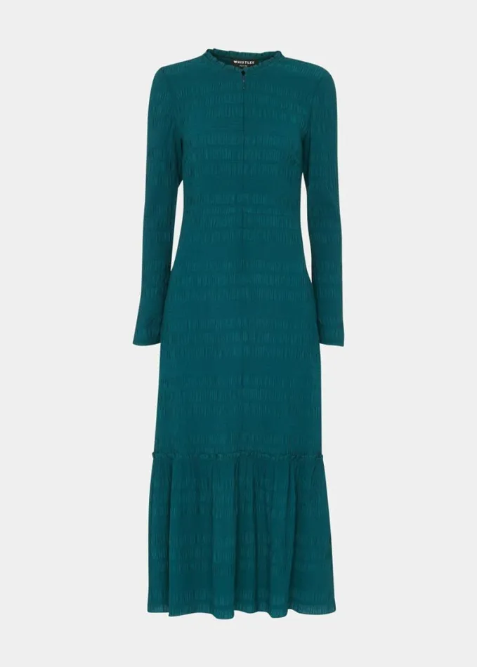 Whistles Petite Mila Textured Dress Green Women Petite Dresses and Jumpsuits Whistles Petite Mila Textured Dress Green Women Petite Dresses and Jumpsuits