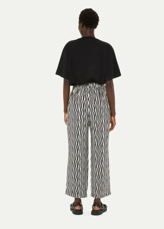 Whistles Petite Optical Rope Cropped Trouser Blackwhite Women Petite Dresses and Jumpsuits Whistles Petite Optical Rope Cropped Trouser Blackwhite Women Petite Dresses and Jumpsuits