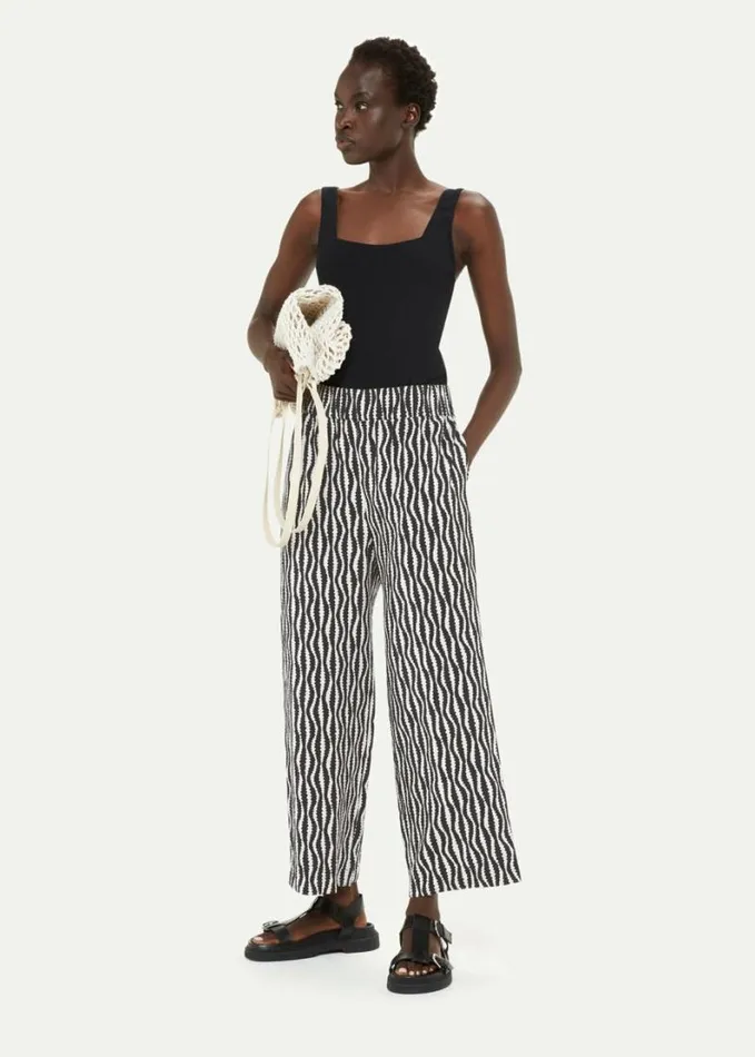 Whistles Petite Optical Rope Cropped Trouser Blackwhite Women Petite Dresses and Jumpsuits Whistles Petite Optical Rope Cropped Trouser Blackwhite Women Petite Dresses and Jumpsuits