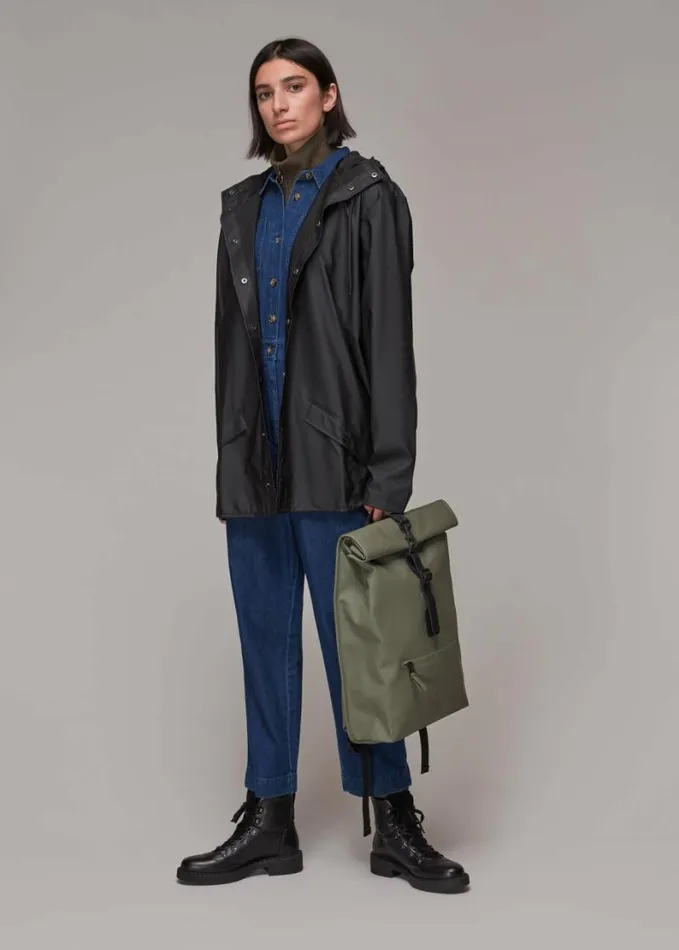 Whistles Rains Hooded Jacket Black Women Coats and Jackets
