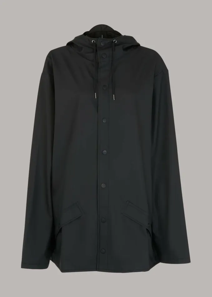 Whistles Rains Hooded Jacket Black Women Coats and Jackets