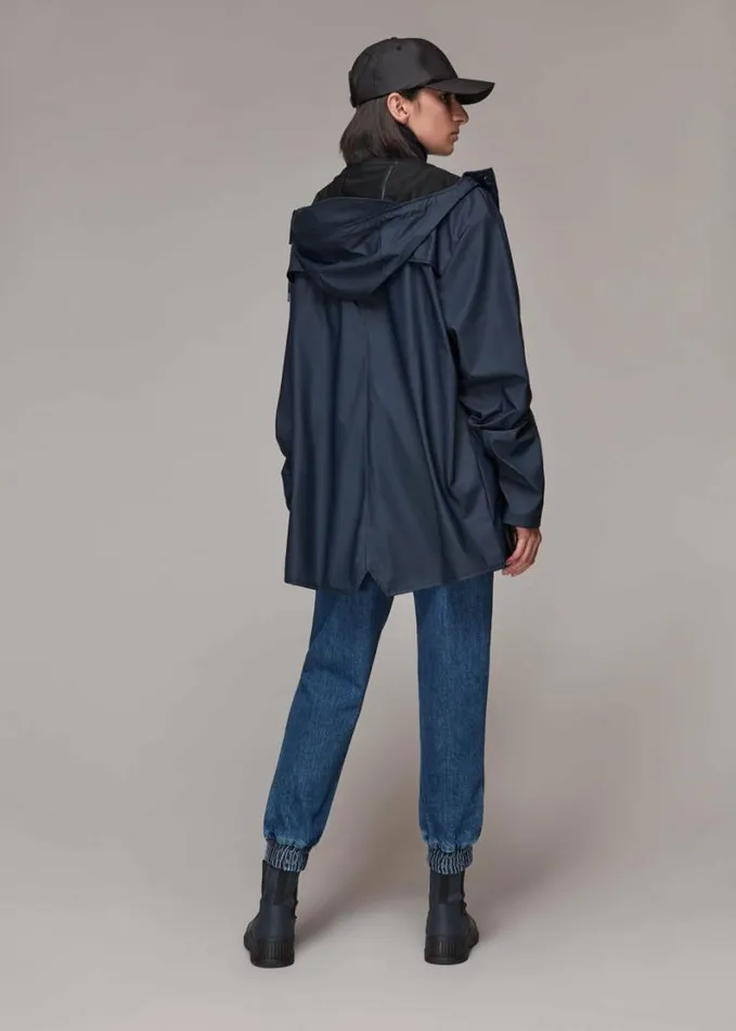 Whistles Rains Hooded Jacket Navy Women Coats and Jackets
