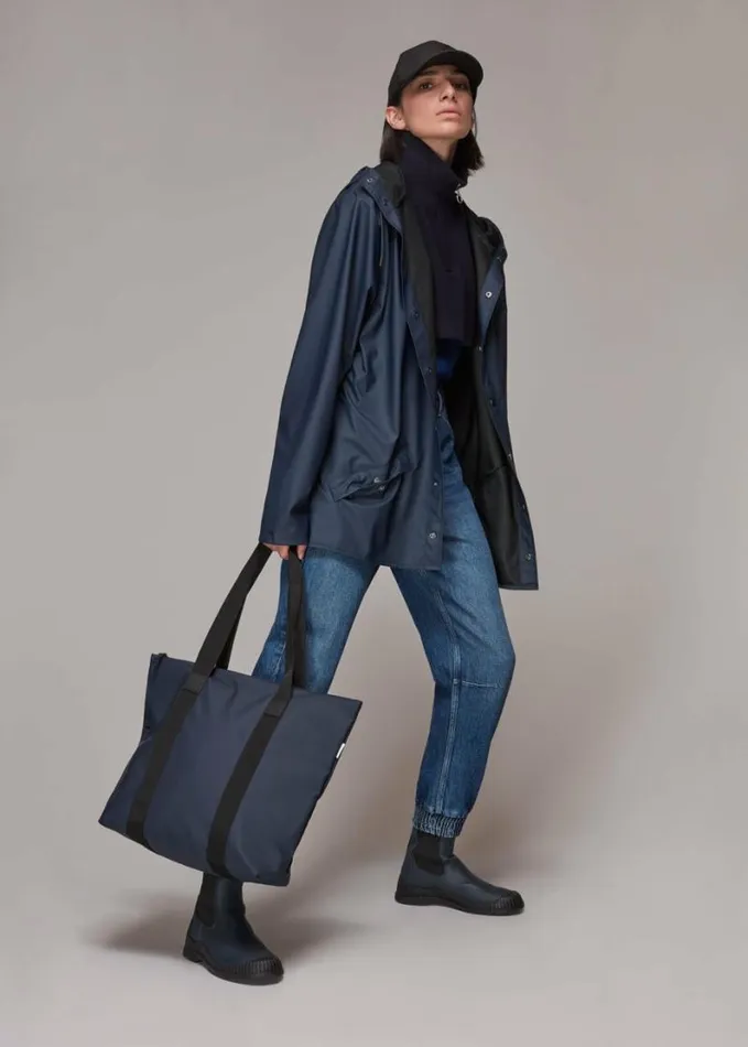 Whistles Rains Hooded Jacket Navy Women Coats and Jackets