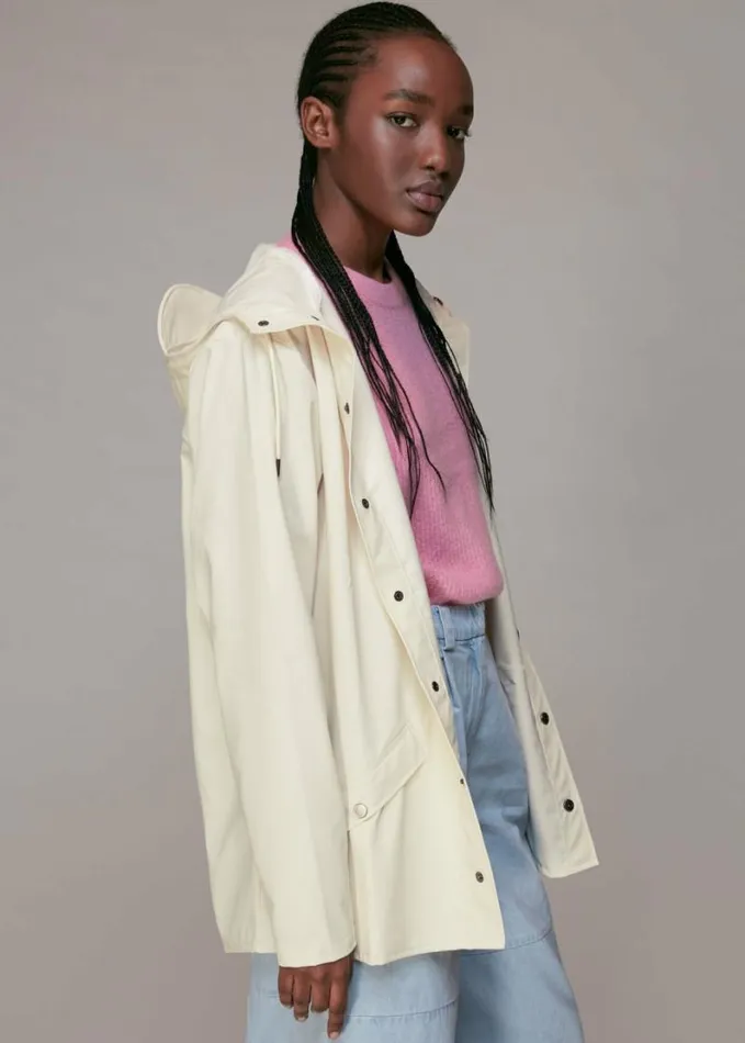 Whistles Rains Jacket Ivory Women Coats and Jackets