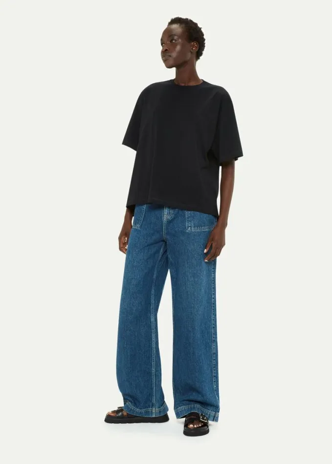 Whistles Relaxed Tee Black Women Tops