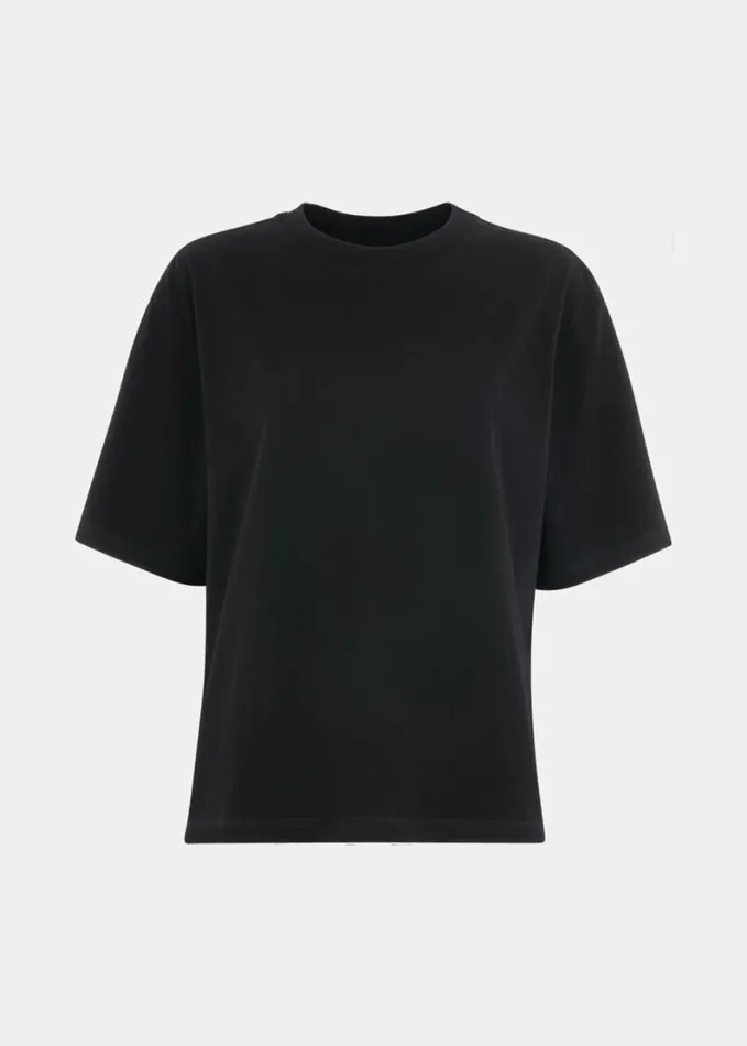 Whistles Relaxed Tee Black Women Tops