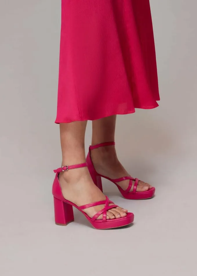 Whistles Selene Platform Heeled Sandal Pink Women Heels