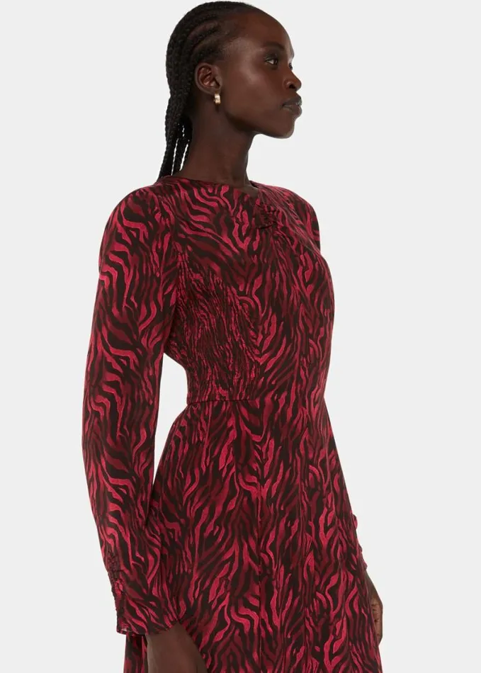 Whistles Shadow Tiger Heather Dress Redmulti Women Dresses