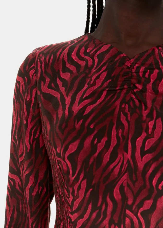 Whistles Shadow Tiger Heather Dress Redmulti Women Dresses