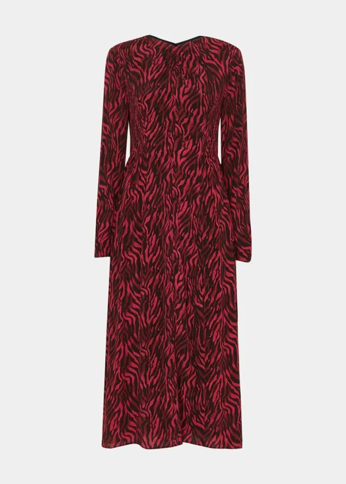 Whistles Shadow Tiger Heather Dress Redmulti Women Dresses