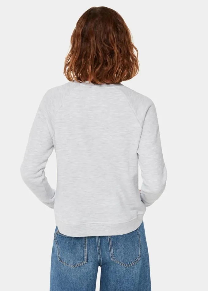Whistles Silverlake Logo Sweat Grey Marl Women Sweatshirts